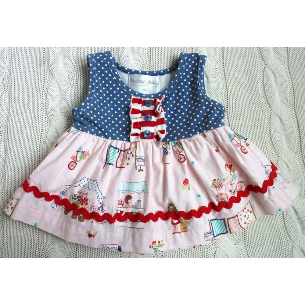 MADISON GRACE Boutique Vintage Market Sara Top, Size 12 Months